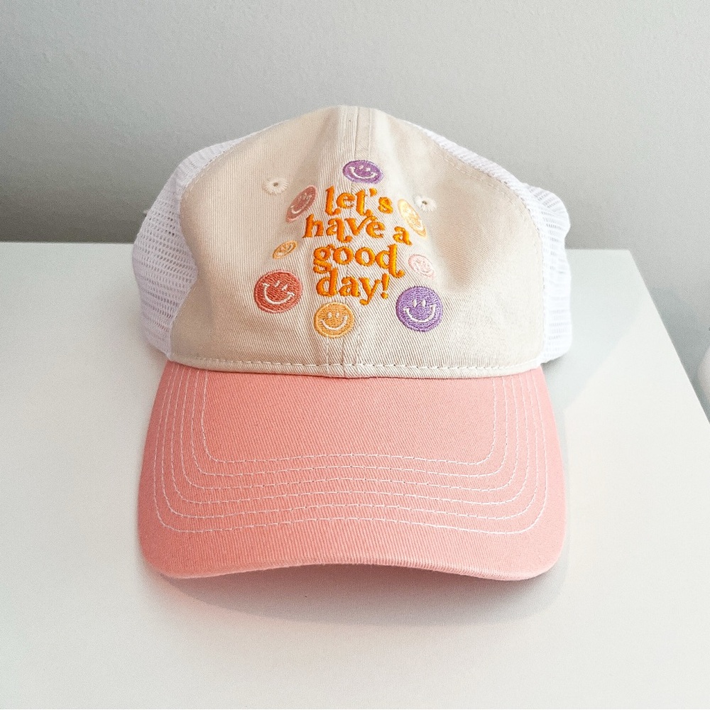 Simply Southern Pink and Cream Smiley Hat